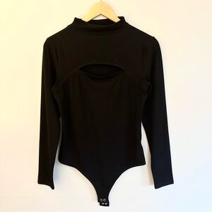 Express Black Cutout Long Sleeve Bodysuit